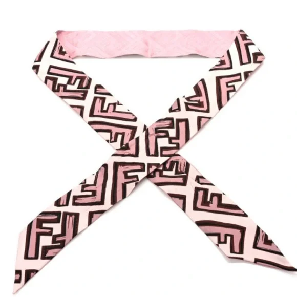 Fendi Pink Silk Bandeau/Twilly